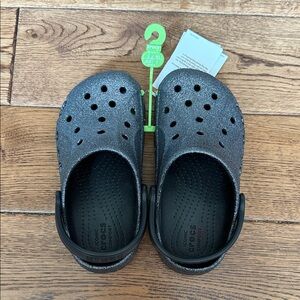 CROCS Kids Glitter Clogs - Black